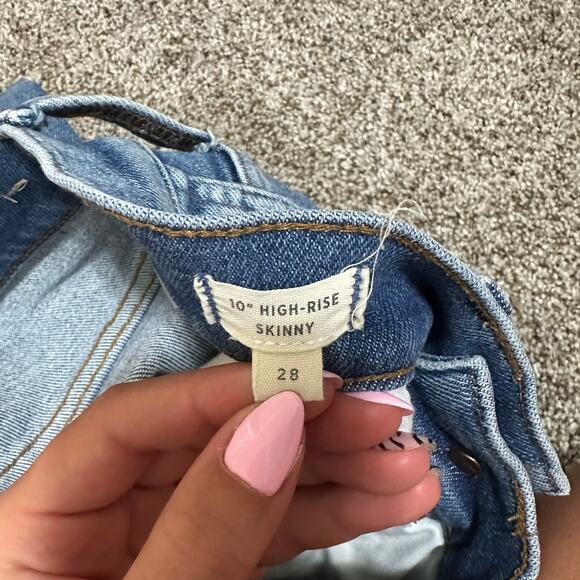 MADEWELL Women's 10" High-Rise Skinny Jeans Button-Front Edition Size 28 - Picture 7 of 9